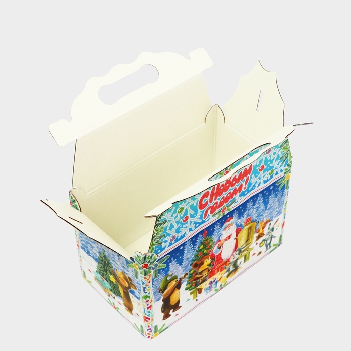 Новый год. Подарочная коробка новогодняя Ларец Новый год. Подарочная коробка новогодняя Ларец "Лесные непоседы" 21,2 х 12,3 х 22,6 см.