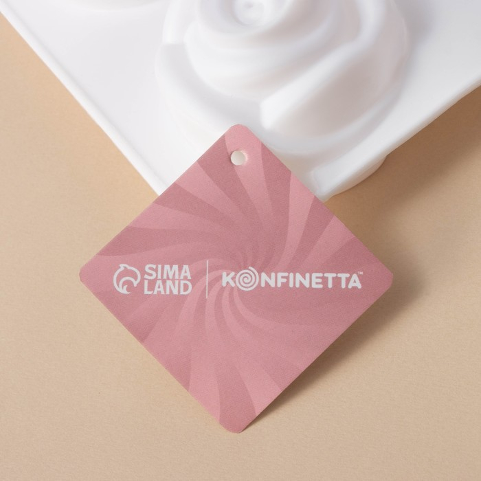 Форма для муссовых десертов и выпечки Доляна &laquo;Розы&raquo;, 30&times;17,5&times;6 см, 6 ячеек (6,5&times;6,8 см), цвет белый