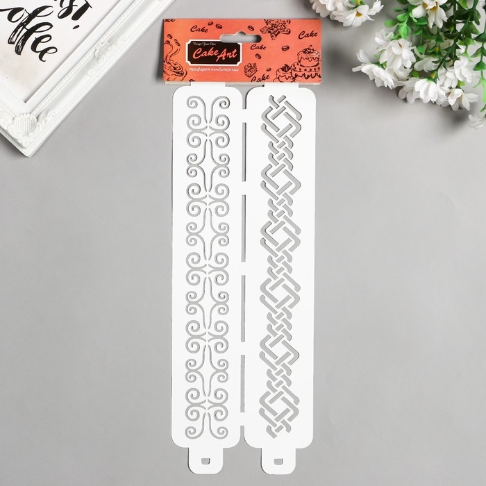 Трафарет бордюрный пластиковый Трафарет бордюрный пластиковый "Узор" пластик, 11х32 см