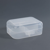 Органайзер для хранения, с крышкой, 4 секции, 12 &times; 9 &times; 4,5 см, цвет прозрачный