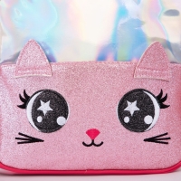 Рюкзак детский для девочки с блестящим карманом &laquo;Котик&raquo;, 27х23х10 см