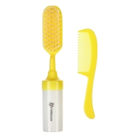 Набор расчесок с погремушкой &laquo;Малыш&raquo;, 2 шт., цвет желтый, рисунок МИКС