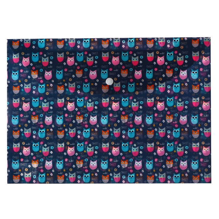 Набор папок-конвертов на кнопке А4, 180 мкр, 12 штук, МИКС Набор папок-конвертов на кнопке А4, 180 мкр, 12 штук, МИКС