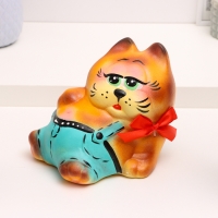 Копилка "Лежащий кот" рыжий