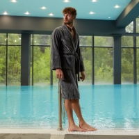 Халат унисекс LoveLife "Hygge" цвет серый, one size, микрофибра, 100% п/э, 250 г/м2 Халат унисекс LoveLife "Hygge" цвет серый, one size, микрофибра, 100% п/э, 250 г/м2