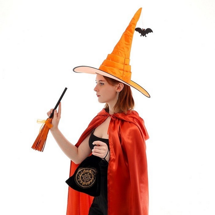 Карнавальный набор &laquo;Магия&raquo;, 3 предмета в наборе: шляпа, метла, мешок