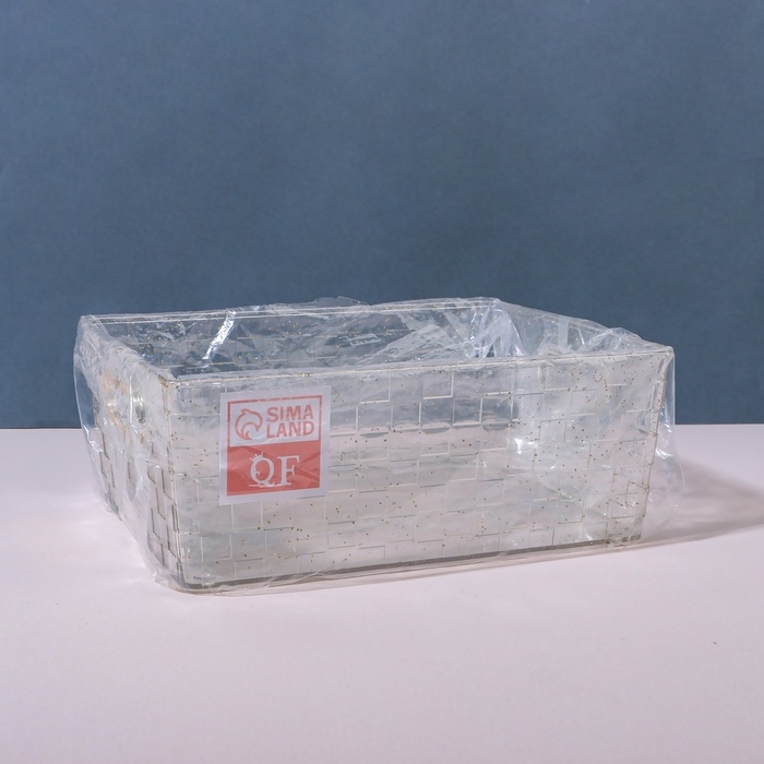 Органайзер для хранения «SHINE», с ручками, 1 секция, 25 × 19,5 × 9,5 см, цвет прозрачный/золотистый Органайзер для хранения «SHINE», с ручками, 1 секция, 25 × 19,5 × 9,5 см, цвет прозрачный/золотистый