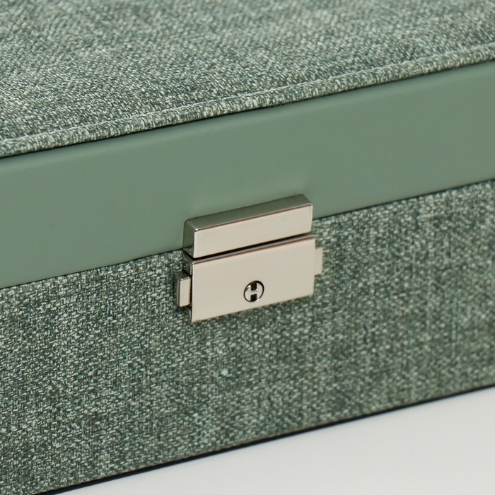 Шкатулка кожзам для украшений "Зелёная" комбинированная 23х17,2х9 см