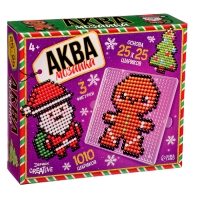 Аквамозаика &laquo;Дед Мороз: Печенька и ёлочка&raquo;, 3 фигурки, 1010 шариков