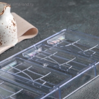 Форма для шоколада KONFINETTA «Плитка», 28×14 см, 4 ячейки 11,7×4,8×0,7 см, цвет прозрачный Форма для шоколада KONFINETTA «Плитка», 28×14 см, 4 ячейки 11,7×4,8×0,7 см, цвет прозрачный