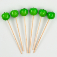 Шпажки &laquo;Яблочки&raquo;, 11 см, набор 6 шт., цвет зелёный