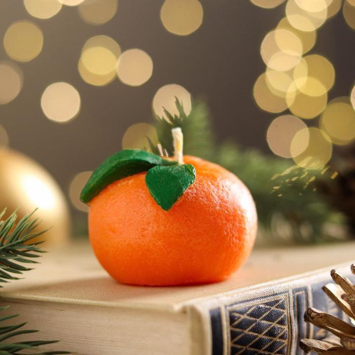 Свеча новогодняя Свеча новогодняя "Мандаринка", 5х5х4,5 см