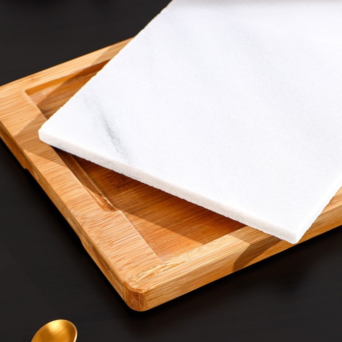 Блюдо для подачи Magistro Marble, 36&times;23 см, мрамор, бамбук