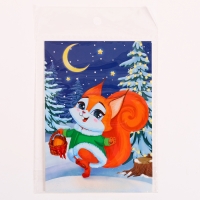 Аппликация стразами на новый год для детей «Белочка», А6, новогодний набор для творчества Аппликация стразами на новый год для детей «Белочка», А6, новогодний набор для творчества