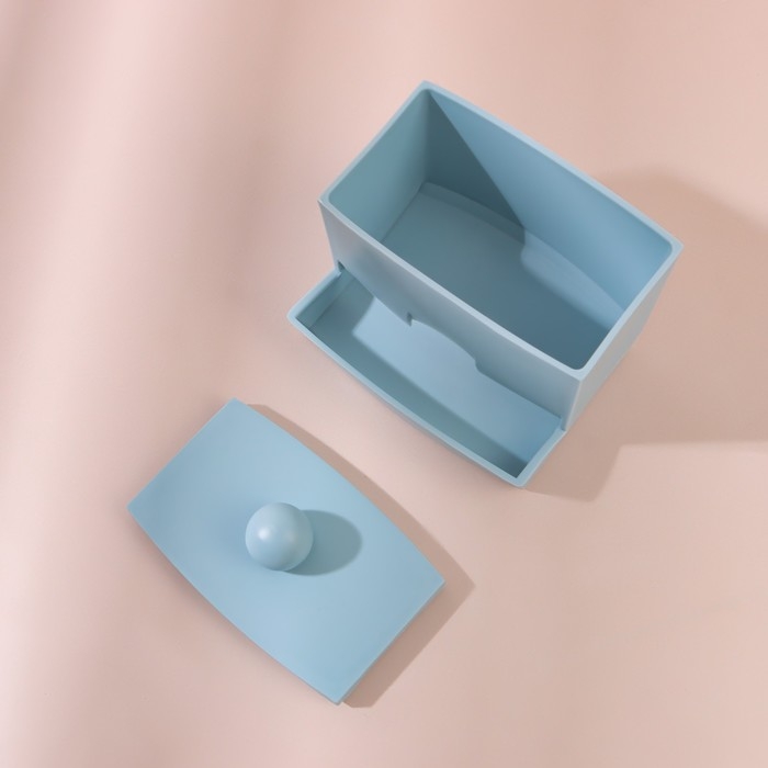 Органайзер для ватных палочек, с крышкой, 9 &times; 6,5 &times; 7,5 см, цвет МИКС