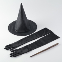 Карнавальный набор &laquo;Лунная ведьма&raquo;, плащ 70 см, шляпа, перчатки, палочка