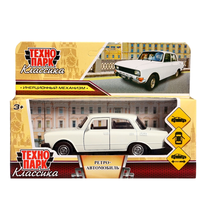 Машина металлическая &laquo;Москвич &mdash; 2140sl&raquo;, инерция, 12,5 см, белый