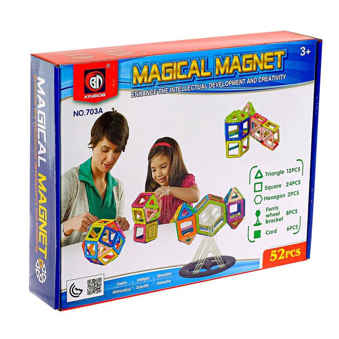Конструктор магнитный &laquo;Магический магнит&raquo;, 52 детали