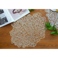 Салфетки сервировочные на стол Доляна &laquo;Кораллы&raquo;, 4 шт, 48&times;39 см, цвет золотой