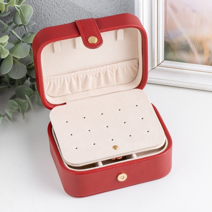 Шкатулка кожзам для украшений Шкатулка кожзам для украшений "Стёганая матовая" бордовая 12х10х6,3 см