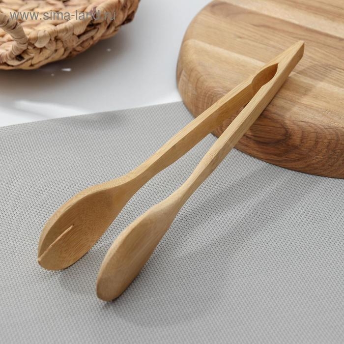 Щипцы кулинарные, 30 см, бамбук