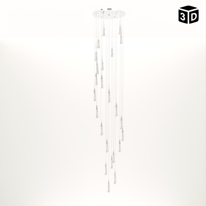 Светильник-каскад "Дрим" 24хLED 72Вт 3000K серебро 60х60х300см BayerLux