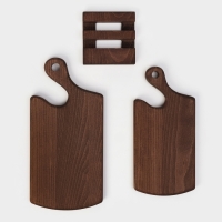 Набор разделочных досок на подставке Wild Kitchen, 35&times;16.5&times;2 см и 30&times;14&times;2 см, бук темный