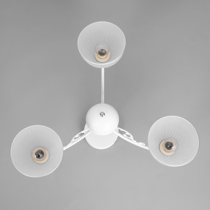 Люстра "Лаура" 3х60Вт Е27 Белый, хром 59х27х20см