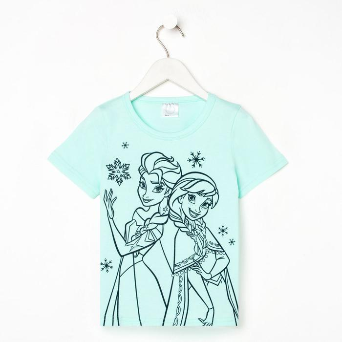 Футболка Disney "Холодное сердце", рост 98-104 (30), бирюзовый