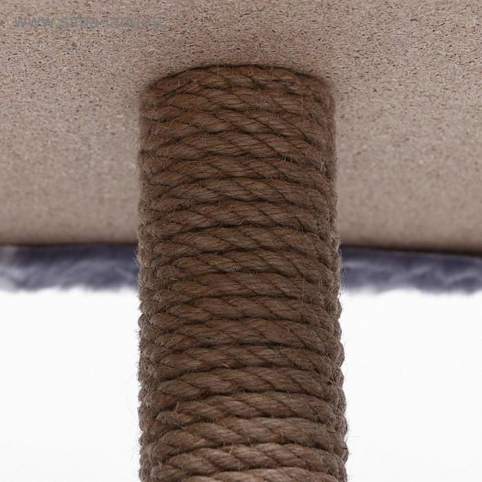 Домик для кошек с когтеточкой, с площадкой и полкой, 65 х 51 х 173 см, серая с лапкам Домик для кошек с когтеточкой, с площадкой и полкой, 65 х 51 х 173 см, серая с лапкам