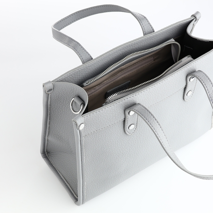 Сумка женская на молнии, TEXTURA, средний размер, цвет серый Сумка женская на молнии, TEXTURA, средний размер, цвет серый