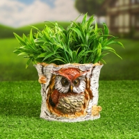 Фигурное кашпо "Филин в березовом дупле" 12х15см Фигурное кашпо "Филин в березовом дупле" 12х15см