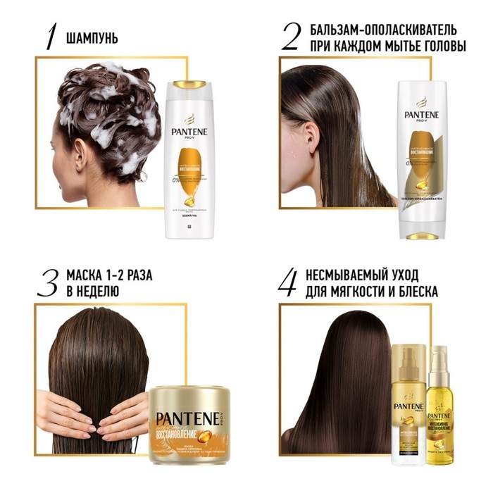 Шампунь для волос Pantene &laquo;Интенсивное восстановление&raquo;, для слабых и поврежденных волос, 400 мл