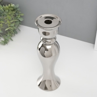 Подсвечник керамика на 1 свечу "Вуаль" d=1,5 см серебро 9,8х9,8х30,5 см Подсвечник керамика на 1 свечу "Вуаль" d=1,5 см серебро 9,8х9,8х30,5 см