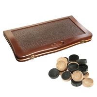 Нарды деревянные большие, настольная игра, 65 х 65 см, кожа, с ручкой, крокодил, коричневые Нарды деревянные большие, настольная игра, 65 х 65 см, кожа, с ручкой, крокодил, коричневые