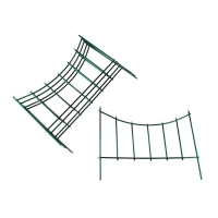 Ограждение декоративное, 60 &times; 410 см, 5 секций, металл, зелёное, &laquo;Горизонталь&raquo;