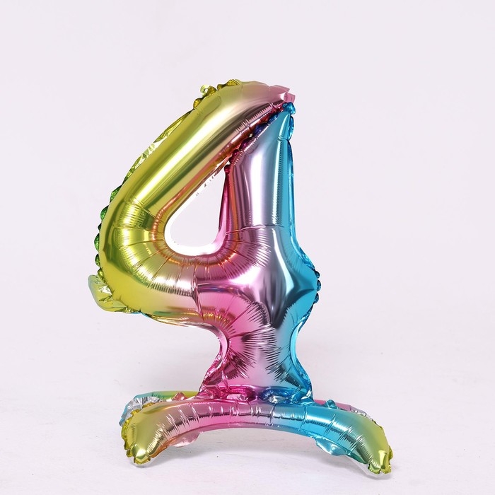 Шар фольгированный 16" &laquo;Цифра 4&raquo;, на подставке, градиент