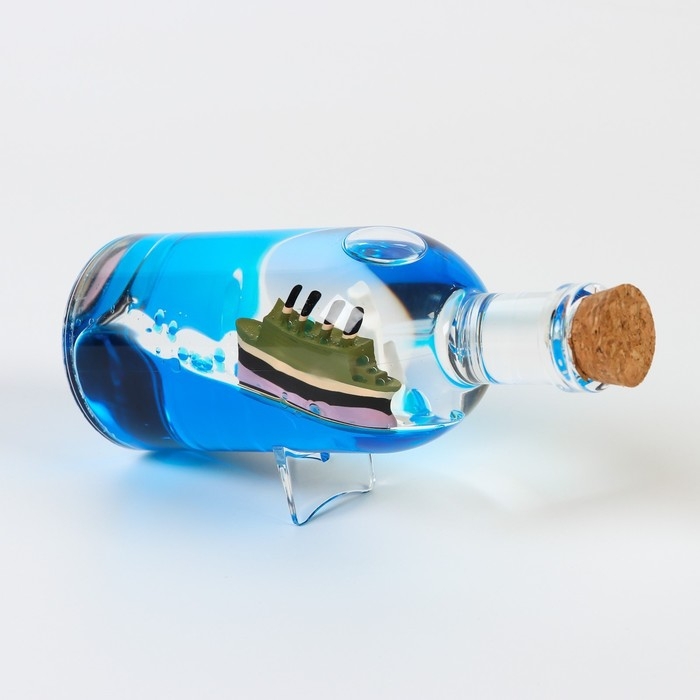 Гелевые часы "Корабль", антистресс, d-6 см