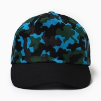Кепка детская MINAKU "Камуфляж" цвет зелёный-голубой, размер 44-46 Кепка детская MINAKU "Камуфляж" цвет зелёный-голубой, размер 44-46