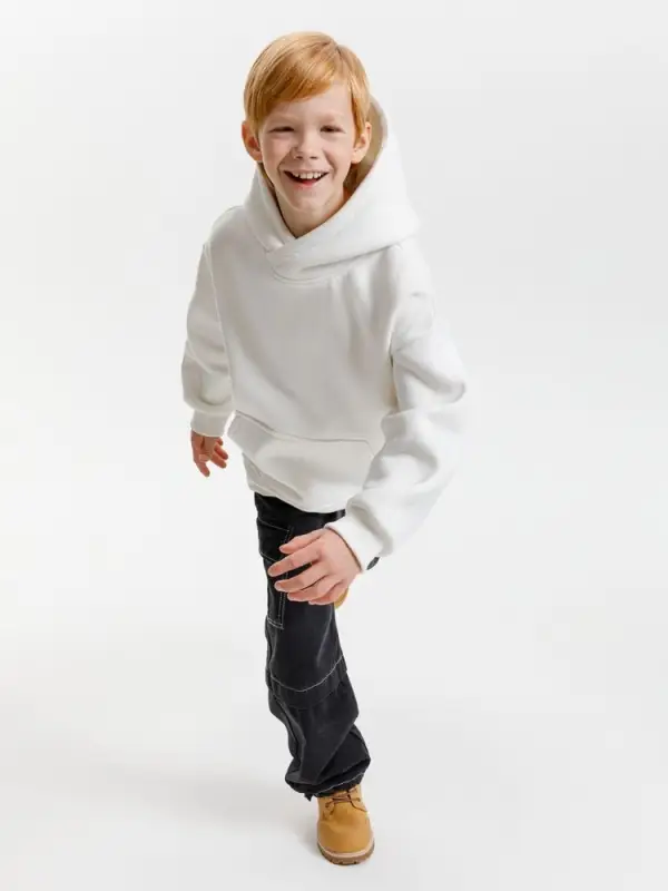 Худи детское оверсайз Junipero, молочное, 6 лет