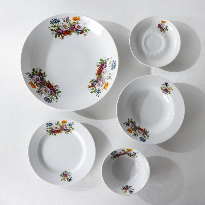 Набор столовой посуды «Букет цветов», 34 предмета Набор столовой посуды «Букет цветов», 34 предмета