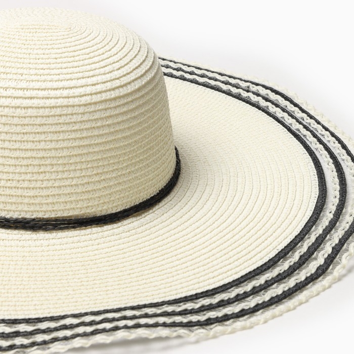 Шляпа женская MINAKU, цв. молочный, р-р 58 Шляпа женская MINAKU, цв. молочный, р-р 58