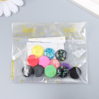 Декор для творчества пластик "Цветная слюда" набор 12 шт 1,6х1,6х0,5 см