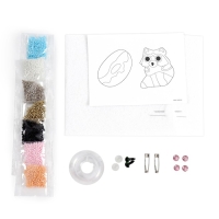 Вышивка бисером. Брошь «Енотик и пончик», набор для творчестваа Вышивка бисером. Брошь «Енотик и пончик», набор для творчестваа