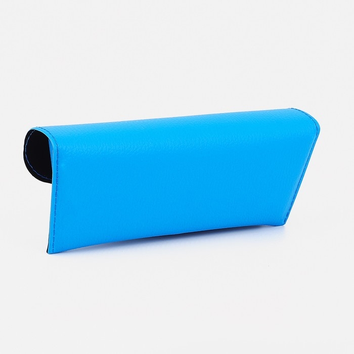 Футляр для очков на кнопке, длина 17 см, цвет голубой Футляр для очков на кнопке, длина 17 см, цвет голубой