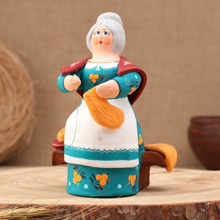 Ковровская игрушка Ковровская игрушка "Скамейка Бабка вяжет", керамика