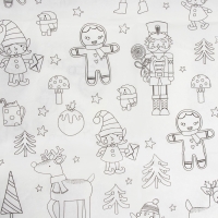 Скатерть новогодняя раскраска Доляна, детская, одноразовая, бумага, 120×180 см, белая Скатерть новогодняя раскраска Доляна, детская, одноразовая, бумага, 120×180 см, белая