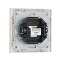 Розетка телефонная одноместная TOT Matte Glass, скрытая, стекло, бежевая Розетка телефонная одноместная TOT Matte Glass, скрытая, стекло, бежевая