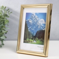 Фоторамка пластик "Радуга" 10х15 см, золото