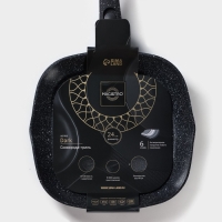 Сковорода гриль квадратная Magistro Dark, 24×24 см, ручка съёмная soft-touch, антипригарное покрытие, индукция, цвет чёрный Сковорода гриль квадратная Magistro Dark, 24×24 см, ручка съёмная soft-touch, антипригарное покрытие, индукция, цвет чёрный